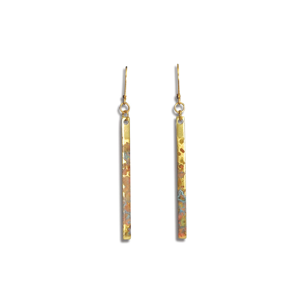 Vertical Patina Bar Earring