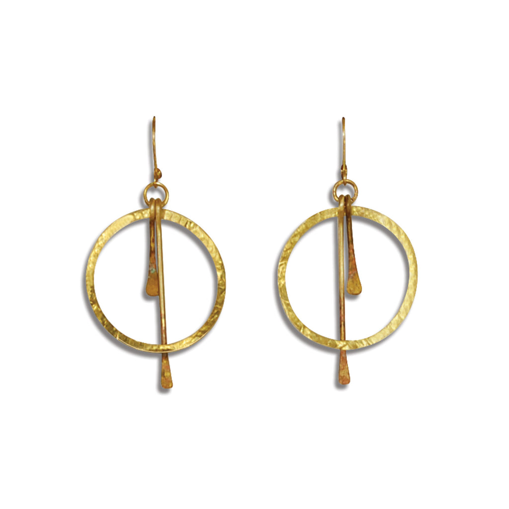 Double Brass Strike-Through Earring