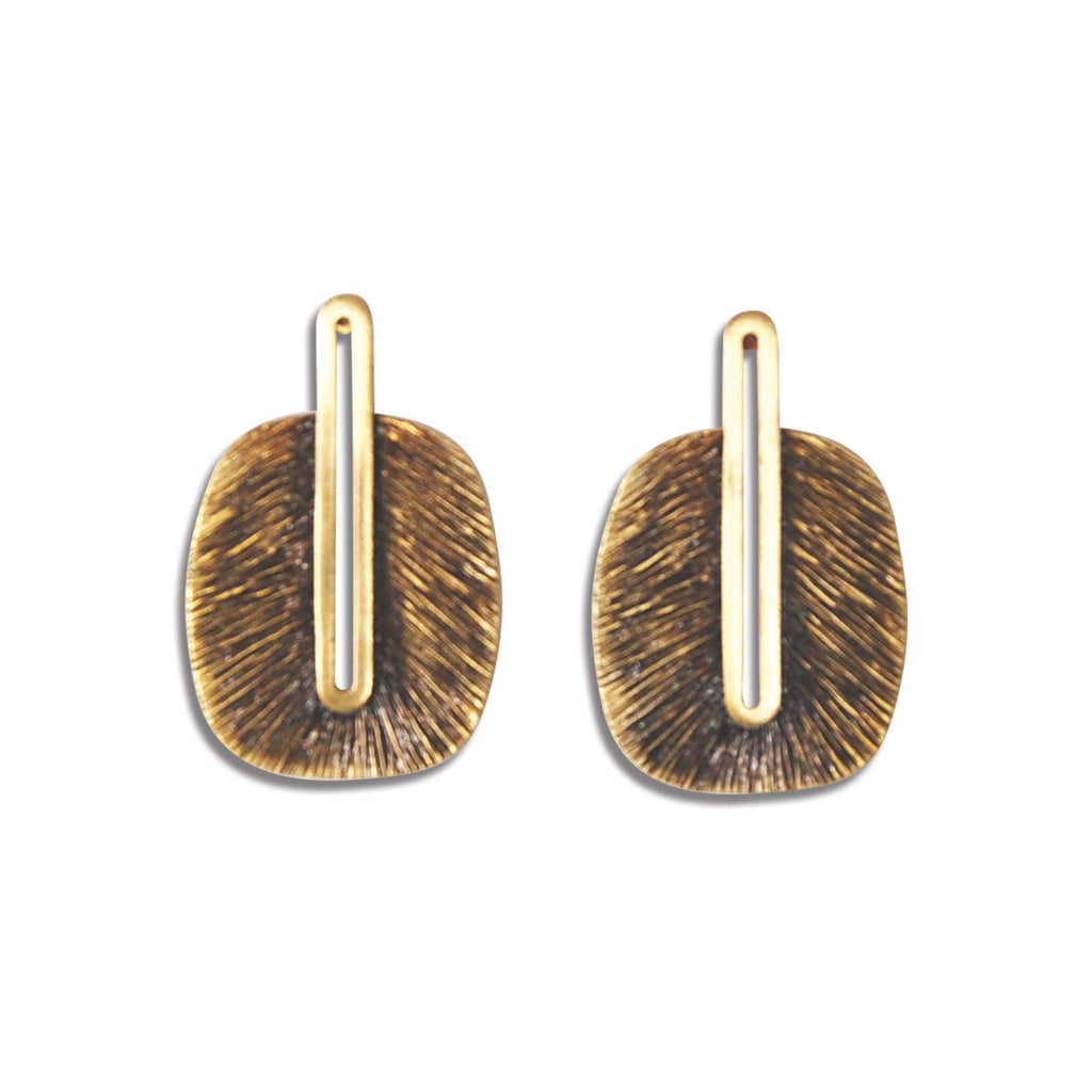 Egyptian Frond Earring in Coffee