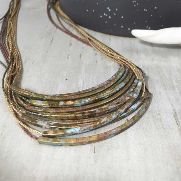 Fine Arch Patina Necklace with Your Choice of Chain