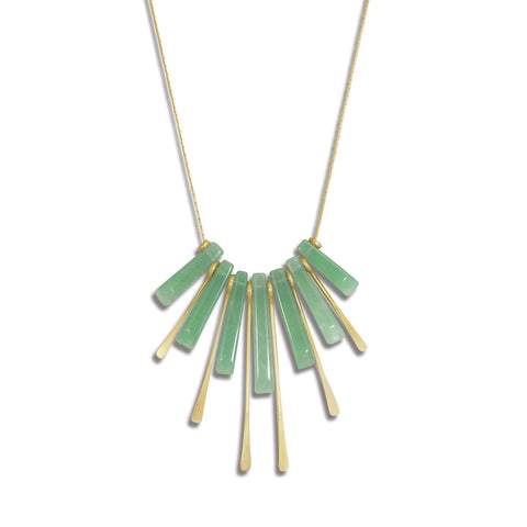 Green Aventurine Fan Necklace