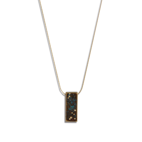 Starry Night Patina Vertical Billet Necklace