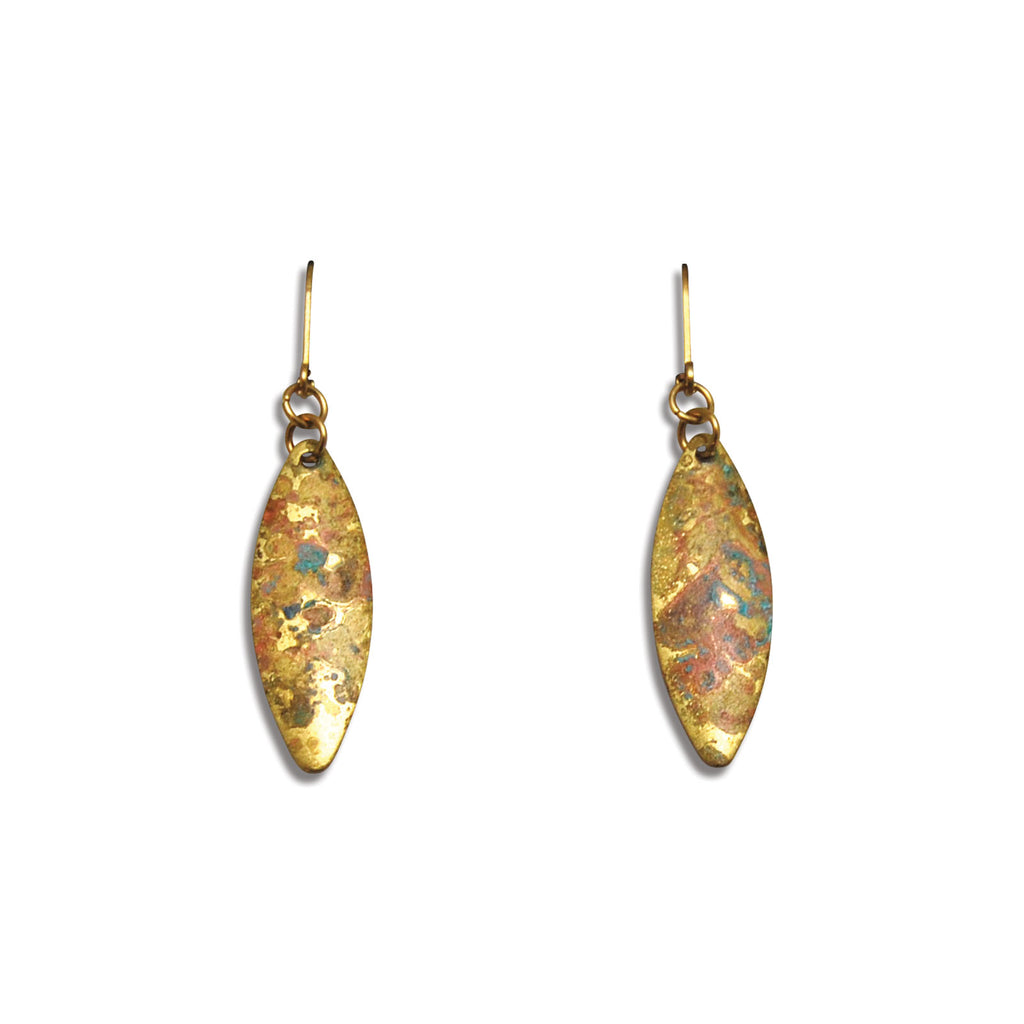 Convex Marquise Patina Earring