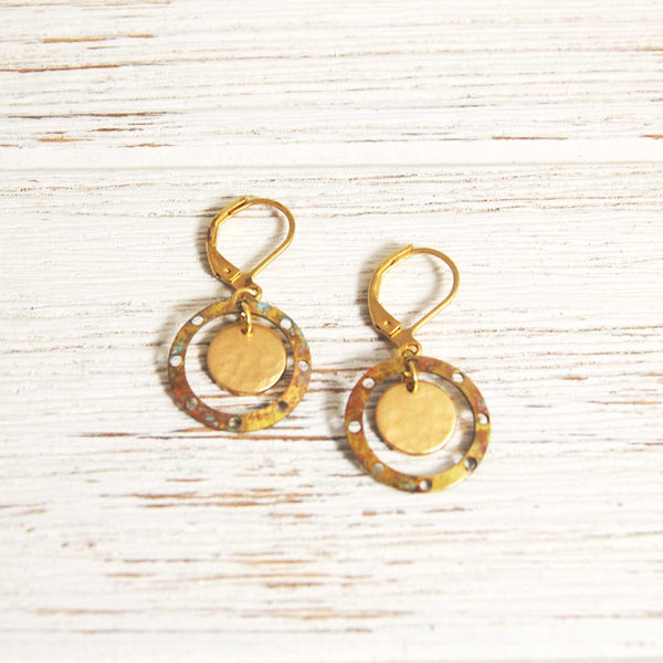 Hammered Coin Hoop Earring