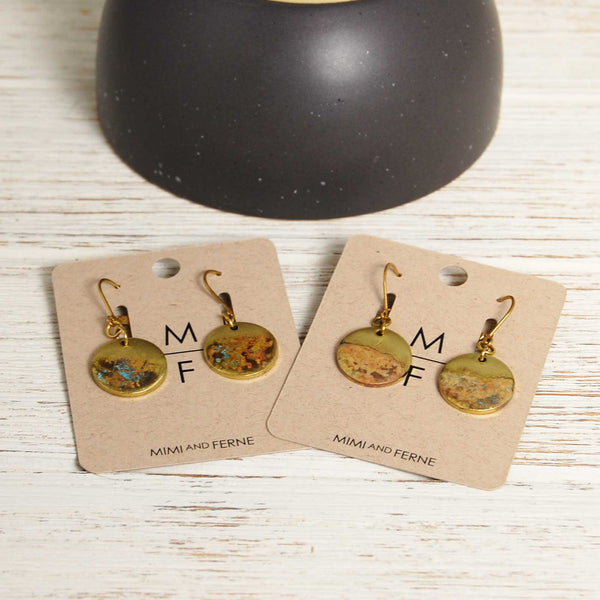 Thick Landscape Coin Earring