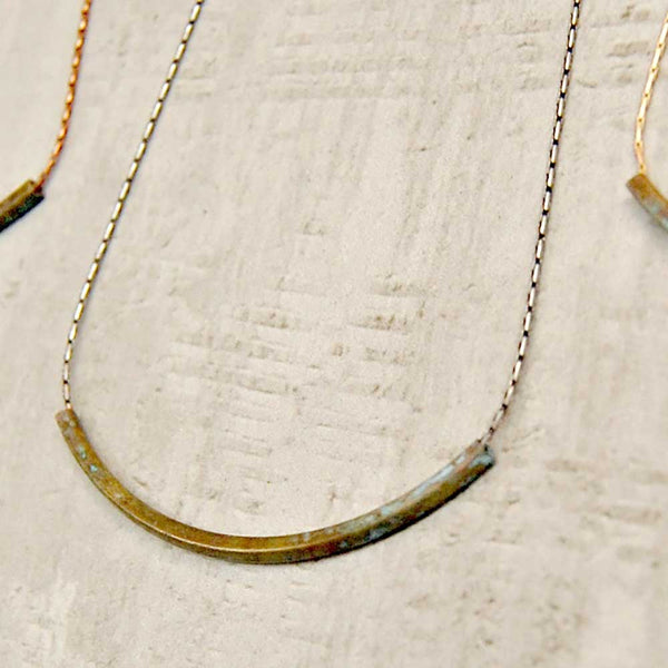 Fine Arch Patina Necklace with Your Choice of Chain